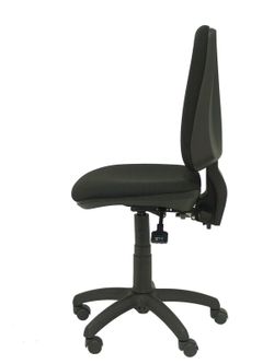 Modelo Elche S - Silla de oficina ergonómica con mecanismo asincro, regulable en altura y ruedas de nailon - Asiento y respaldo tapizados en tejido BALI color negro
