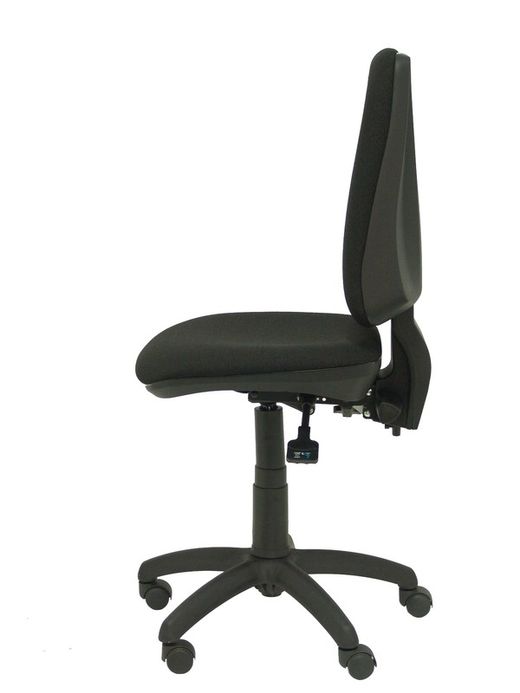 Modelo Elche S - Silla de oficina ergonómica con mecanismo asincro, regulable en altura y ruedas de nailon - Asiento y respaldo tapizados en tejido BALI color negro