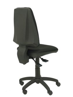 Modelo Elche S - Silla de oficina ergonómica con mecanismo asincro, regulable en altura y ruedas de nailon - Asiento y respaldo tapizados en tejido BALI color negro