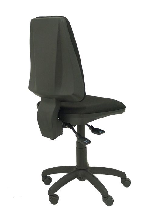 Modelo Elche S - Silla de oficina ergonómica con mecanismo asincro, regulable en altura y ruedas de nailon - Asiento y respaldo tapizados en tejido BALI color negro