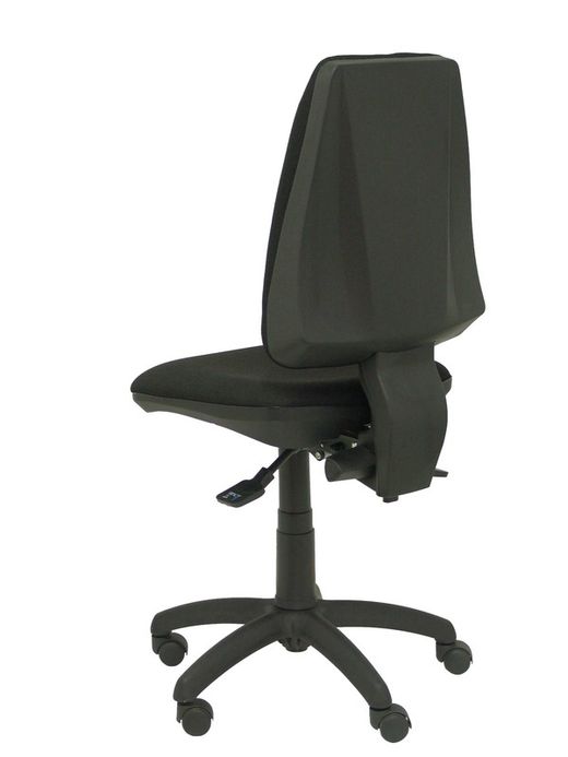Modelo Elche S - Silla de oficina ergonómica con mecanismo asincro, regulable en altura y ruedas de nailon - Asiento y respaldo tapizados en tejido BALI color negro