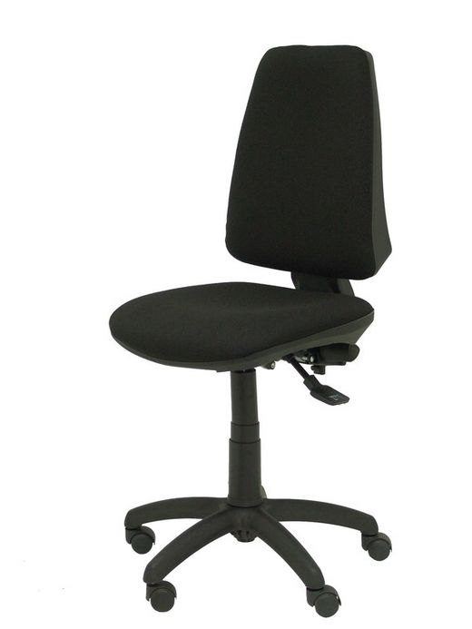 Modelo Elche S - Silla de oficina ergonómica con mecanismo asincro, regulable en altura y ruedas de nailon - Asiento y respaldo tapizados en tejido BALI color negro