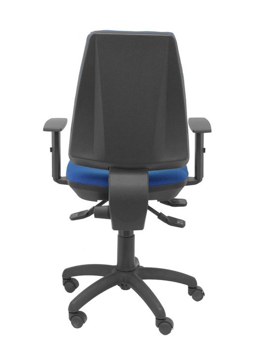 Modelo Elche S - Silla de oficina ergonómica con mecanismo sincro, regulable en altura y ruedas de nailon - Asiento y respaldo tapizados en tejido BALI color azul (BRAZOS REGULABLES EN ALTURA)