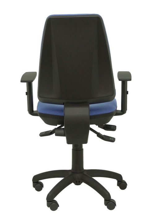 Modelo Elche S - Silla de oficina ergonómica con mecanismo sincro, regulable en altura y ruedas de nailon - Asiento y respaldo tapizados en tejido BALI color azul claro (BRAZOS REGULABLES EN ALTURA)