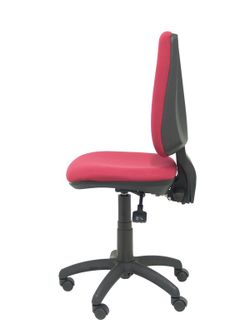 Modelo Elche S - Silla de oficina ergonómica con mecanismo sincro, regulable en altura y ruedas de nailon - Asiento y respaldo tapizados en tejido BALI color granate