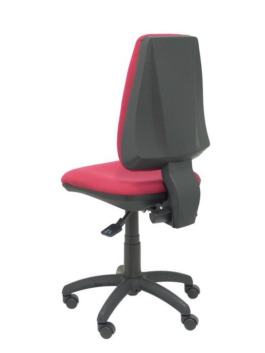 Modelo Elche S - Silla de oficina ergonómica con mecanismo sincro, regulable en altura y ruedas de nailon - Asiento y respaldo tapizados en tejido BALI color granate