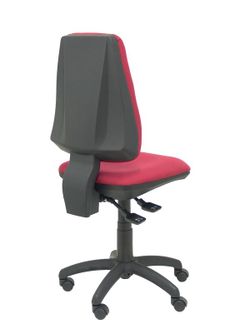 Modelo Elche S - Silla de oficina ergonómica con mecanismo sincro, regulable en altura y ruedas de nailon - Asiento y respaldo tapizados en tejido BALI color granate