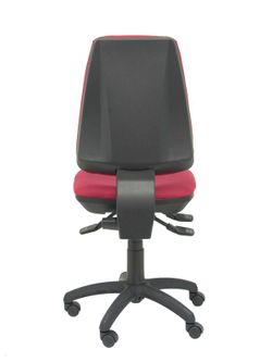 Modelo Elche S - Silla de oficina ergonómica con mecanismo sincro, regulable en altura y ruedas de nailon - Asiento y respaldo tapizados en tejido BALI color granate