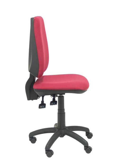 Modelo Elche S - Silla de oficina ergonómica con mecanismo sincro, regulable en altura y ruedas de nailon - Asiento y respaldo tapizados en tejido BALI color granate