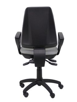 Modelo Elche S - Silla de oficina ergonómica con mecanismo sincro, regulable en altura y ruedas de nailon - Asiento y respaldo tapizados en tejido BALI color gris (BRAZOS FIJOS INCLUIDOS)
