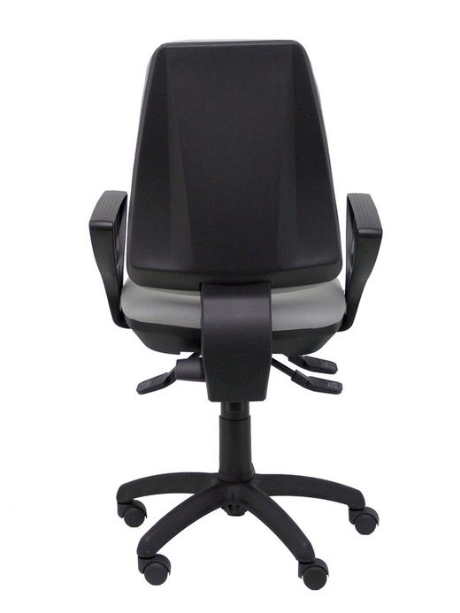 Modelo Elche S - Silla de oficina ergonómica con mecanismo sincro, regulable en altura y ruedas de nailon - Asiento y respaldo tapizados en tejido BALI color gris (BRAZOS FIJOS INCLUIDOS)