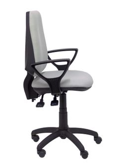 Modelo Elche S - Silla de oficina ergonómica con mecanismo sincro, regulable en altura y ruedas de nailon - Asiento y respaldo tapizados en tejido BALI color gris (BRAZOS FIJOS INCLUIDOS)