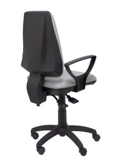 Modelo Elche S - Silla de oficina ergonómica con mecanismo sincro, regulable en altura y ruedas de nailon - Asiento y respaldo tapizados en tejido BALI color gris (BRAZOS FIJOS INCLUIDOS)