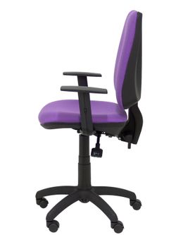 Modelo Elche S - Silla de oficina ergonómica con mecanismo sincro, regulable en altura y ruedas de nailon - Asiento y respaldo tapizados en tejido BALI color lila (BRAZOS REGULABLES EN ALTURA)