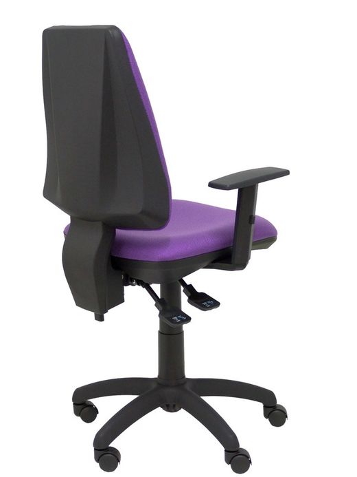 Modelo Elche S - Silla de oficina ergonómica con mecanismo sincro, regulable en altura y ruedas de nailon - Asiento y respaldo tapizados en tejido BALI color lila (BRAZOS REGULABLES EN ALTURA)