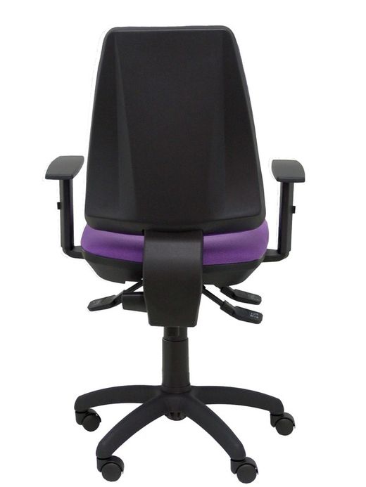 Modelo Elche S - Silla de oficina ergonómica con mecanismo sincro, regulable en altura y ruedas de nailon - Asiento y respaldo tapizados en tejido BALI color lila (BRAZOS REGULABLES EN ALTURA)