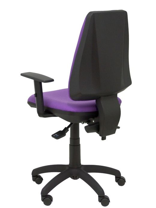 Modelo Elche S - Silla de oficina ergonómica con mecanismo sincro, regulable en altura y ruedas de nailon - Asiento y respaldo tapizados en tejido BALI color lila (BRAZOS REGULABLES EN ALTURA)