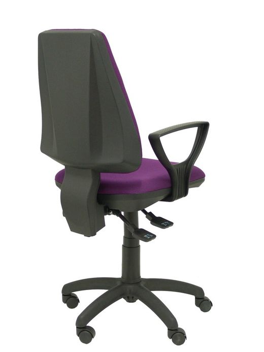 Modelo Elche S - Silla de oficina ergonómica con mecanismo sincro, regulable en altura y ruedas de nailon - Asiento y respaldo tapizados en tejido BALI color morado (BRAZOS FIJOS INCLUIDOS)