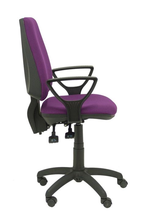 Modelo Elche S - Silla de oficina ergonómica con mecanismo sincro, regulable en altura y ruedas de nailon - Asiento y respaldo tapizados en tejido BALI color morado (BRAZOS FIJOS INCLUIDOS)