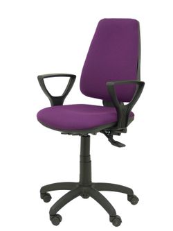 Modelo Elche S - Silla de oficina ergonómica con mecanismo sincro, regulable en altura y ruedas de nailon - Asiento y respaldo tapizados en tejido BALI color morado (BRAZOS FIJOS INCLUIDOS)