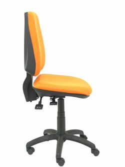Modelo Elche S - Silla de oficina ergonómica con mecanismo sincro, regulable en altura y ruedas de nailon - Asiento y respaldo tapizados en tejido BALI color naranja