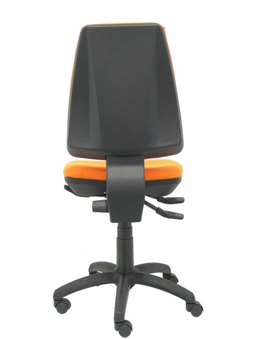 Modelo Elche S - Silla de oficina ergonómica con mecanismo sincro, regulable en altura y ruedas de nailon - Asiento y respaldo tapizados en tejido BALI color naranja