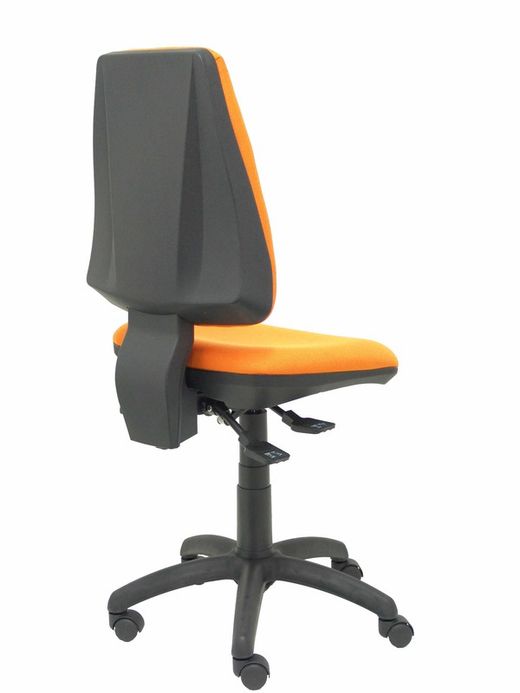 Modelo Elche S - Silla de oficina ergonómica con mecanismo sincro, regulable en altura y ruedas de nailon - Asiento y respaldo tapizados en tejido BALI color naranja