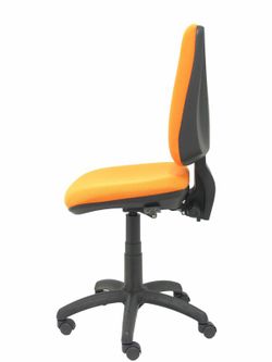 Modelo Elche S - Silla de oficina ergonómica con mecanismo sincro, regulable en altura y ruedas de nailon - Asiento y respaldo tapizados en tejido BALI color naranja