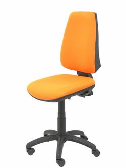 Modelo Elche S - Silla de oficina ergonómica con mecanismo sincro, regulable en altura y ruedas de nailon - Asiento y respaldo tapizados en tejido BALI color naranja