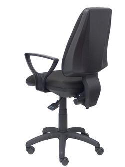 Modelo Elche S - Silla de oficina ergonómica con mecanismo sincro, regulable en altura y ruedas de nailon - Asiento y respaldo tapizados en tejido BALI color negro (BRAZOS FIJOS INCLUIDOS)