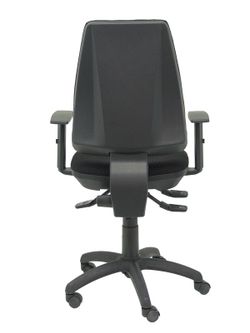 Modelo Elche S - Silla de oficina ergonómica con mecanismo sincro, regulable en altura y ruedas de nailon - Asiento y respaldo tapizados en tejido BALI color negro (BRAZOS REGULABLES EN ALTURA)