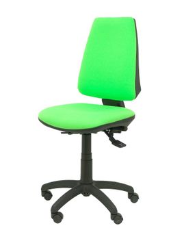 Modelo Elche S - Silla de oficina ergonómica con mecanismo sincro, regulable en altura y ruedas de nailon - Asiento y respaldo tapizados en tejido BALI color pistacho