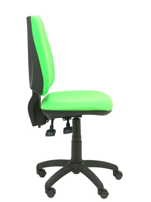 Modelo Elche S - Silla de oficina ergonómica con mecanismo sincro, regulable en altura y ruedas de nailon - Asiento y respaldo tapizados en tejido BALI color pistacho
