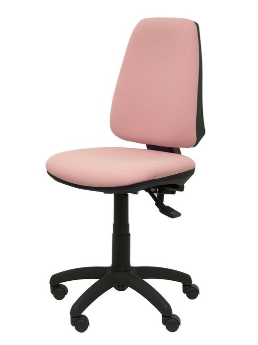 Modelo Elche S - Silla de oficina ergonómica con mecanismo sincro, regulable en altura y ruedas de nailon - Asiento y respaldo tapizados en tejido BALI color rosa