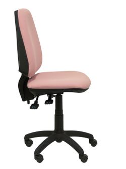 Modelo Elche S - Silla de oficina ergonómica con mecanismo sincro, regulable en altura y ruedas de nailon - Asiento y respaldo tapizados en tejido BALI color rosa