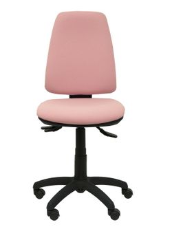 Modelo Elche S - Silla de oficina ergonómica con mecanismo sincro, regulable en altura y ruedas de nailon - Asiento y respaldo tapizados en tejido BALI color rosa