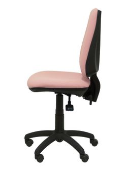 Modelo Elche S - Silla de oficina ergonómica con mecanismo sincro, regulable en altura y ruedas de nailon - Asiento y respaldo tapizados en tejido BALI color rosa