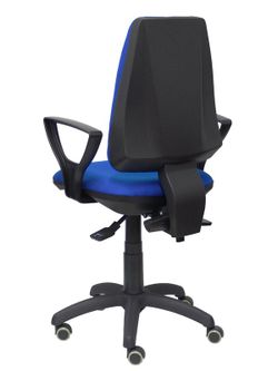 Modelo Elche S - Silla de oficina ergonómica con mecanismo sincro, regulable en altura y ruedas de parqué - Asiento y respaldo tapizados en tejido BALI color azul (BRAZOS FIJOS INCLUIDOS)