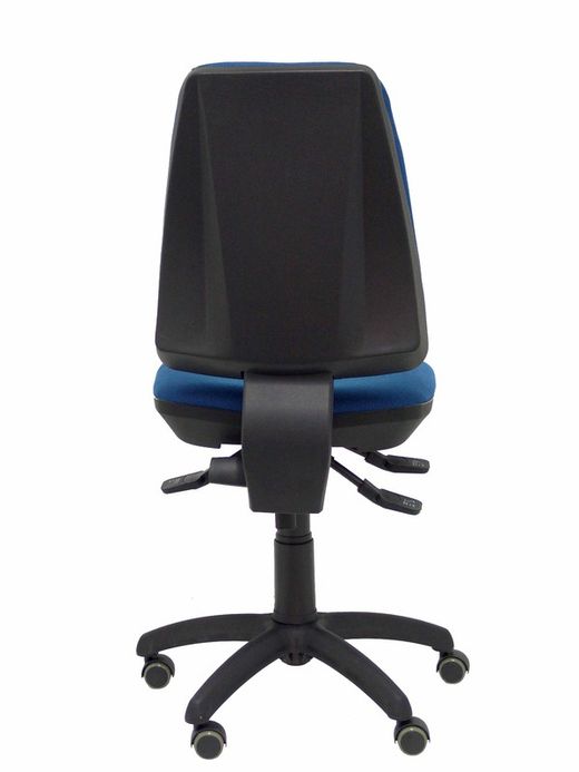 Modelo Elche S - Silla de oficina ergonómica con mecanismo sincro, regulable en altura y ruedas de parqué - Asiento y respaldo tapizados en tejido BALI color azul marino