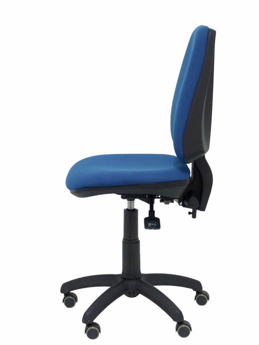 Modelo Elche S - Silla de oficina ergonómica con mecanismo sincro, regulable en altura y ruedas de parqué - Asiento y respaldo tapizados en tejido BALI color azul marino
