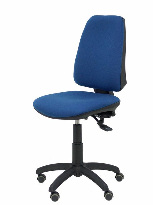 Modelo Elche S - Silla de oficina ergonómica con mecanismo sincro, regulable en altura y ruedas de parqué - Asiento y respaldo tapizados en tejido BALI color azul marino