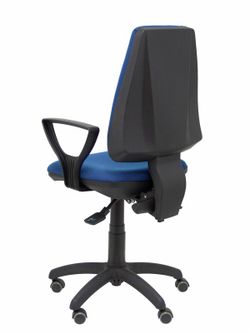 Modelo Elche S - Silla de oficina ergonómica con mecanismo sincro, regulable en altura y ruedas de parqué - Asiento y respaldo tapizados en tejido BALI color azul marino (BRAZOS FIJOS INCLUIDOS)