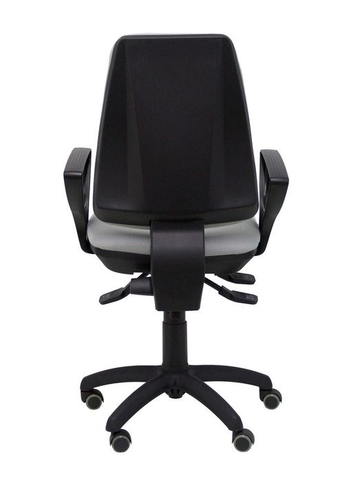 Modelo Elche S - Silla de oficina ergonómica con mecanismo sincro, regulable en altura y ruedas de parqué - Asiento y respaldo tapizados en tejido BALI color gris (BRAZOS FIJOS INCLUIDOS)