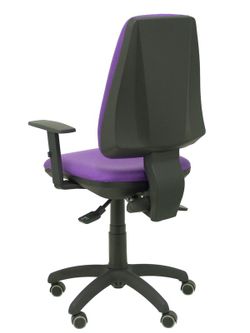 Modelo Elche S - Silla de oficina ergonómica con mecanismo sincro, regulable en altura y ruedas de parqué - Asiento y respaldo tapizados en tejido BALI color lila (BRAZOS REGULABLES EN ALTURA)