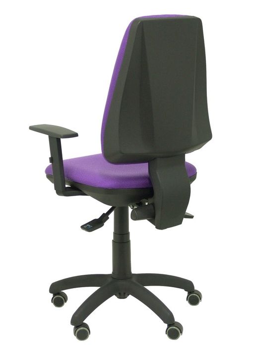 Modelo Elche S - Silla de oficina ergonómica con mecanismo sincro, regulable en altura y ruedas de parqué - Asiento y respaldo tapizados en tejido BALI color lila (BRAZOS REGULABLES EN ALTURA)