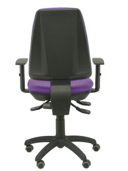Modelo Elche S - Silla de oficina ergonómica con mecanismo sincro, regulable en altura y ruedas de parqué - Asiento y respaldo tapizados en tejido BALI color lila (BRAZOS REGULABLES EN ALTURA)