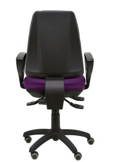 Modelo Elche S - Silla de oficina ergonómica con mecanismo sincro, regulable en altura y ruedas de parqué - Asiento y respaldo tapizados en tejido BALI color morado (BRAZOS FIJOS INCLUIDOS)