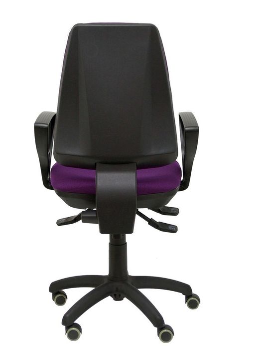 Modelo Elche S - Silla de oficina ergonómica con mecanismo sincro, regulable en altura y ruedas de parqué - Asiento y respaldo tapizados en tejido BALI color morado (BRAZOS FIJOS INCLUIDOS)