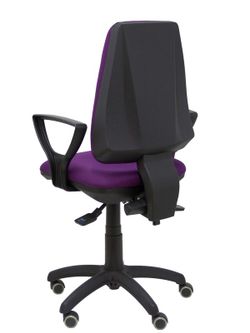 Modelo Elche S - Silla de oficina ergonómica con mecanismo sincro, regulable en altura y ruedas de parqué - Asiento y respaldo tapizados en tejido BALI color morado (BRAZOS FIJOS INCLUIDOS)