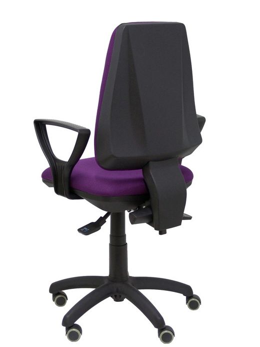 Modelo Elche S - Silla de oficina ergonómica con mecanismo sincro, regulable en altura y ruedas de parqué - Asiento y respaldo tapizados en tejido BALI color morado (BRAZOS FIJOS INCLUIDOS)